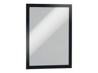 DURABLE DURAFRAME - Soporte de documentos - montaje en superficie - para A4 - doble cara - negro (paquete de 2)