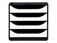Exacompta BigBox - Module de classement 4 tiroirs - blanc brillant