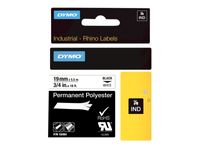 Dymo - Ruban d'étiquettes polyester auto-adhésives - (19 mm x 3,5 m) - fond blanc écriture noire