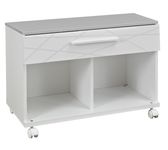 Rangement bas mobile SUNDAY - 1 tiroir - Gris et blanc