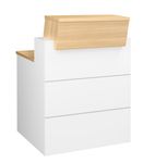 Banque d'accueil droite SUNDAY - L80 x H74/110 x P72/83 - Chêne