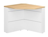 Banque d'accueil en angle à 90° SUNDAY - L83 x H74 x P83 - Chêne