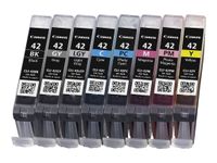 Canon CLI-42 - Pack de 8 - noir, gris, gris clair, cyan, photo cyan, magenta, photo magenta, jaune - cartouche d'encre originale
