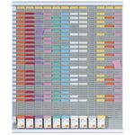 Nobo - Planning annuel à fiches T - 12 colonnes - 80 x 96 cm