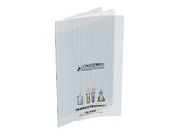 Conquérant Classique - Cahier polypro de travaux pratiques (TP) - A4 (21x29,7cm) - 96 pages - grands carreaux (Seyes)/uni - transparent