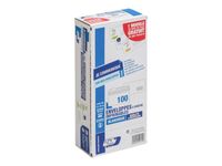 GPV - 100 Enveloppes DL 110 x 220 mm - 80 gr - blanc - fenêtre 45x100 mm - bande adhésive
