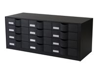 Bloc de classement 12 tiroirs - compatible avec les armoires EASY OFFICE - noir