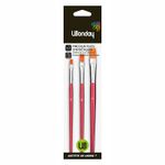 Wonday - Pack de 3 pinceaux plats - N° 6, 10, 14