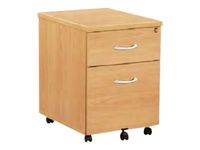 Burocean IDRA - Pedestal - móvil - 2 cajones - madera aglomerada - blanco perla