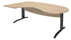 Bureau compact manager retour à gauche IDRA - L200 cm - pieds anthracite - Chêne clair (pied de renfort obligatoire à rajouter - non inclus)