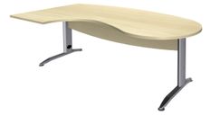 Bureau compact manager retour à gauche IDRA - L200 cm - pieds alu - Érable (pied de renfort obligatoire à rajouter - non inclus)