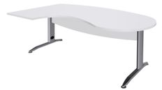 Burocean Idra - Escritorio - blanco perla - aluminio base