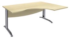 Burocean Idra - Escritorio - rectangular curvado (derecha) - arce - aluminio base