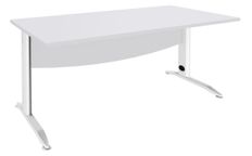 Bureau droit IDRA - L140 cm - Pieds blanc - plateau Blanc perle