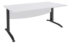 Bureau droit IDRA - L120 cm - Pieds anthracite - plateau Blanc perle