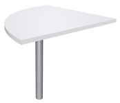 Angle de Liaison à 90° IDRA/DUAL - Pied alu - plateau Blanc perle