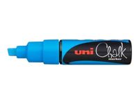 Uni Chalk PWE-8K - Marcador - no permanente - azul claro - tinta pigmentada al agua - 8 mm - grande
