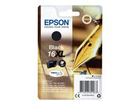 Epson 16XL - 12.9 ml - XL - negro - original - blíster - cartucho de tinta - para WorkForce WF-2010, 2510, 2520, 2530, 2540, 2630, 2650, 2660, 2750, 2760