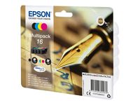 Epson 16 Stylo plume - Pack de 4 - noir, cyan, magenta, jaune - cartouche d'encre originale