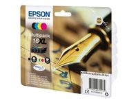 Epson 16XL Multipack - Paquete de 4 - XL - negro, amarillo, cián, magenta - original - blíster - cartucho de tinta - para WorkForce WF-2010, 2510, 2520, 2530, 2540, 2630, 2650, 2660, 2750, 2760
