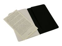 Moleskine Cahier Pocket - 3 journaux - 9 x 14 cm - 64 pages - ligné - noir