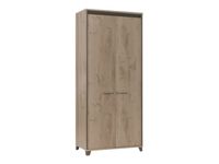 Armoire haute MAMBO - L80 x H187 x P46 - 2 portes - Chêne/chocolat