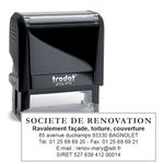 Tampon personnalisé avec 7 lignes de texte - zone d'impression 70 x 25 mm - Trodat Printy 4915