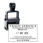 Tampon dateur métallique + 6 lignes de texte personnalisés - zone d'impression 56 x 33 mm - Trodat Professional 5460