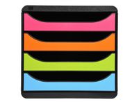 Exacompta BigBox - Module de classement 4 tiroirs - noir/arlequin