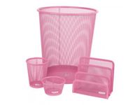 ROLODEX - Parure de bureau mesh - 4 pièces - rose