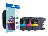 Brother LC123 - Pack de 3 - cyan, magenta, jaune - cartouche d'encre originale
