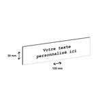 Plaque boîte à lettres personnalisée avec votre texte - 120 x 30 mm - blanche - adhésivée prête à poser