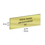Plaque boîte à lettres personnalisée avec votre texte - 120 x 40 mm - dorée - adhésivée prête à poser