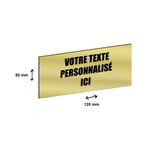 Plaque boîte à lettres personnalisée avec votre texte - 120 x 50 mm - dorée - adhésivée prête à poser