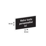 Plaque personnalisée avec votre texte - 80 x 40 mm - noire - adhésivée prête à poser