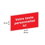 Plaque personnalisée avec votre texte - 150 x 80 mm - rouge - adhésivée prête à poser
