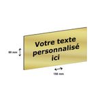 Plaque personnalisée avec votre texte - 150 x 80 mm - dorée - adhésivée prête à poser
