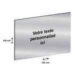Plaque professionnelle personnalisée avec votre texte - 300 x 200 mm - Epaisseur 3,2 mm - argentée - adhésivée prête à poser