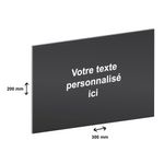 Plaque professionnelle en aluminium anodisé - personnalisée avec votre texte - 300 x 200 mm - Epaisseur 1 mm - noire - adhésivée prête à poser