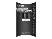 Pilot Hi-Tecpoint V5/V7 - 3 Cartouches recharges pour roller - noir