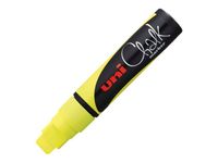 UNI CHALK - Marqueur craie - pointe extra large - jaune fluo