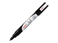 UNI CHALK - Marqueur craie - pointe fine conique - noir