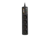 INFOSEC S4 Black Line II - Multiprise parafoudre 4 prises - parasurtenseur 2500 W