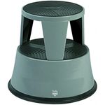 Tabouret - 2 marches - métal - gris foncé