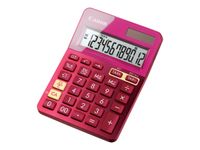 Calculatrice de bureau Canon LS- 123K - 12 chiffres - alimentation batterie et solaire - rose