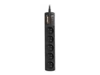 INFOSEC S5 Black Line II - Multiprise parafoudre 5 prises - parasurtenseur 2500 W
