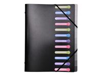 Exacompta - Trieur polypro 12 positions - noir