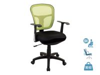 Fauteuil de bureau PHOENIX - accoudoirs fixes - noir et vert