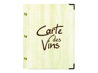 Bequet Authentic - Carte des vins rechargeable - 15 x 21,5 cm - imitation bois