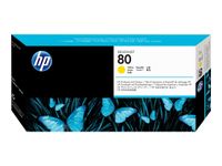 HP 80 - 17 ml - amarillo - cabezal de impresión con limpiador - para DesignJet 1050c, 1050c plus, 1055cm, 1055cm plus